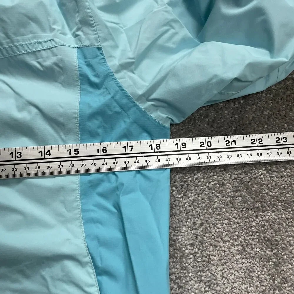 Columbia Titanium Jacket Youth Large 14/16 Light Blue Zip Omni Tech Windbreaker